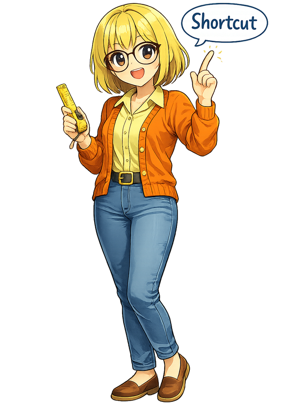 Goldie showing a shortcut
