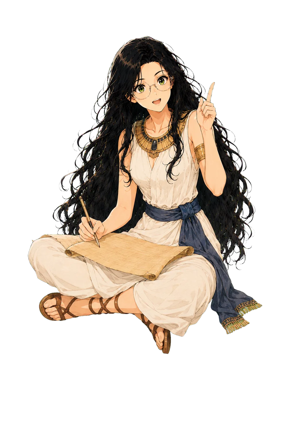 Sage dressed as an ancient Egyptian scribe