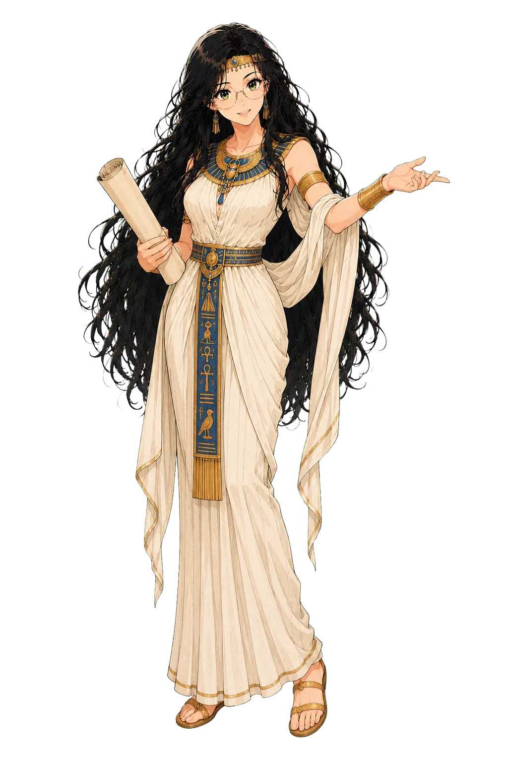 Sage in a Cleopatra inspired historical outfit