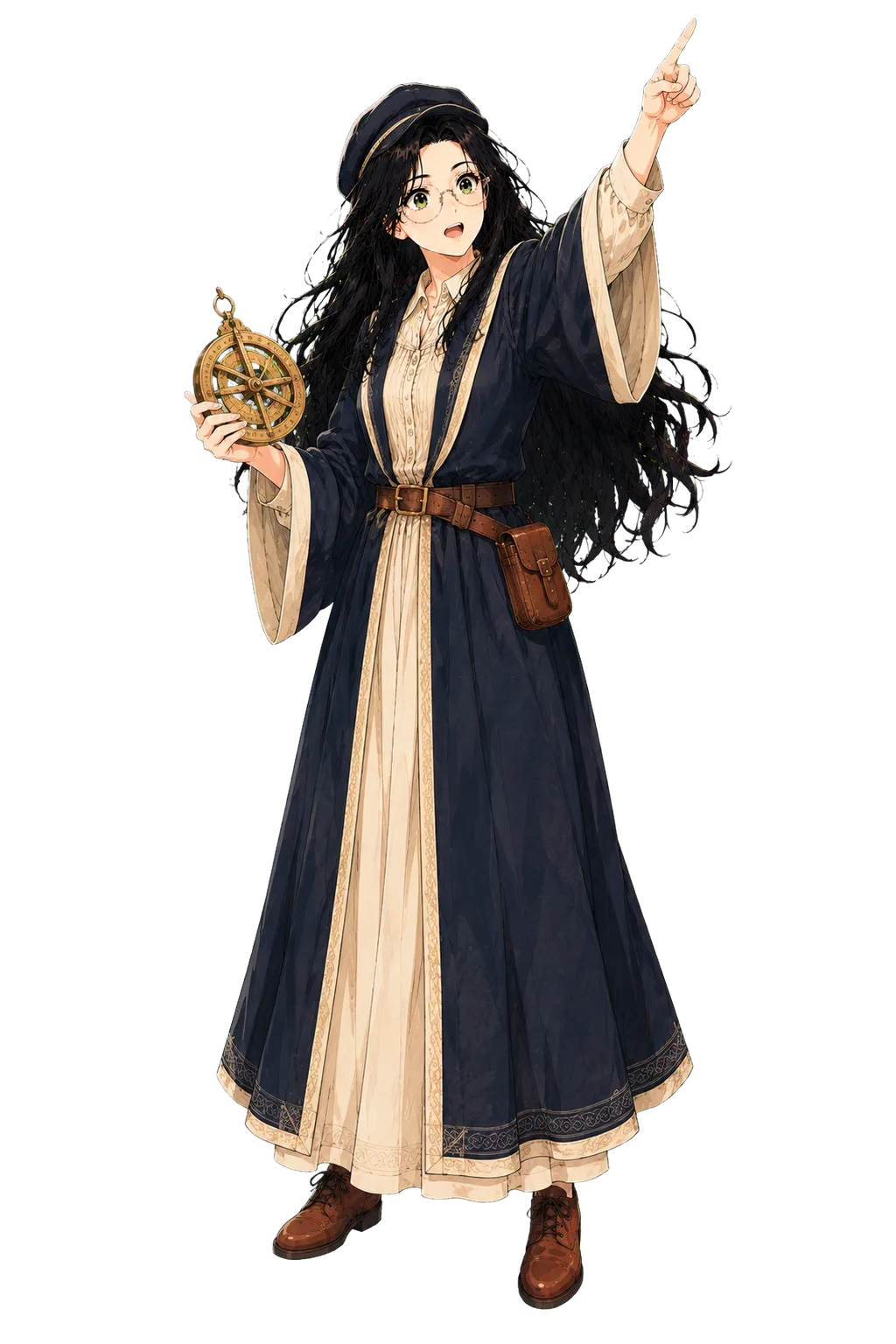 Sage dressed as a medieval astronomer