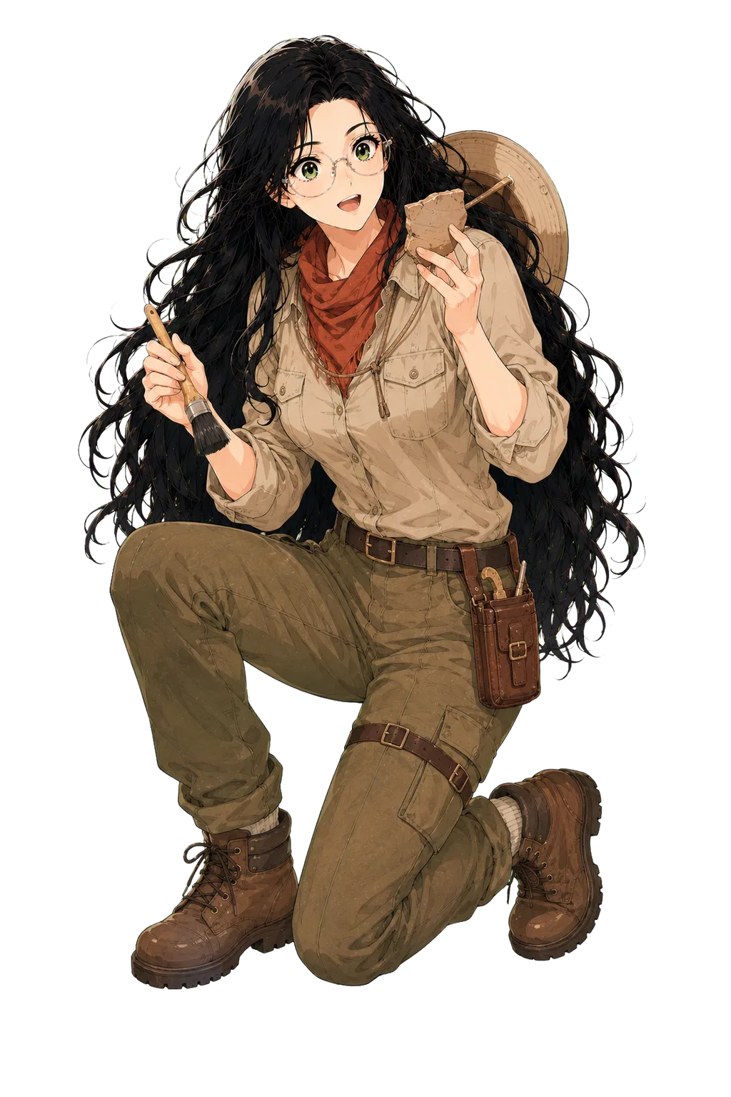 Sage dressed as an archaeologist