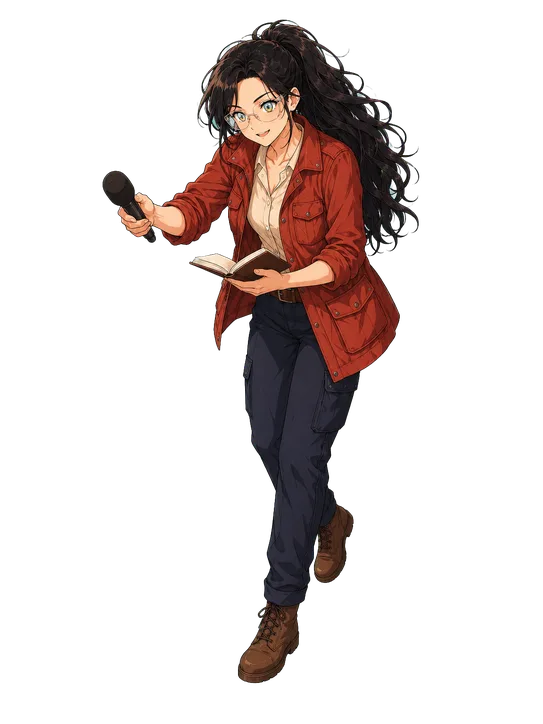 Sage dressed as a journalist