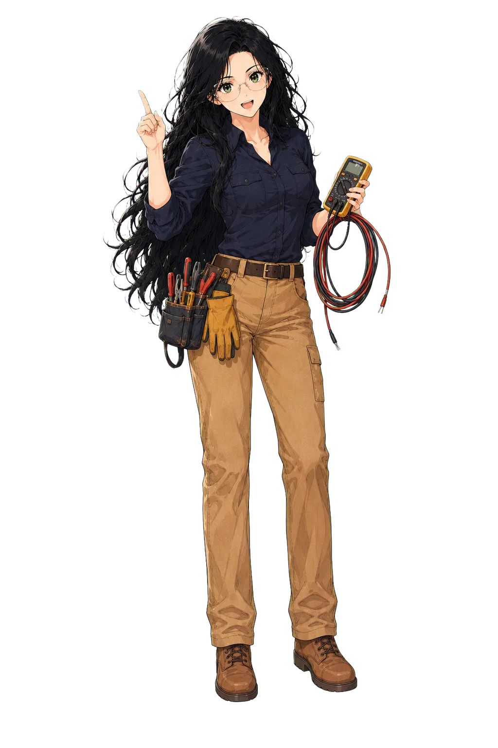 Sage dressed as an electrician with electrical tools
